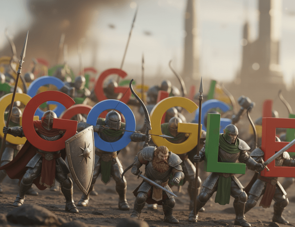 une armée qui porte le logo google 